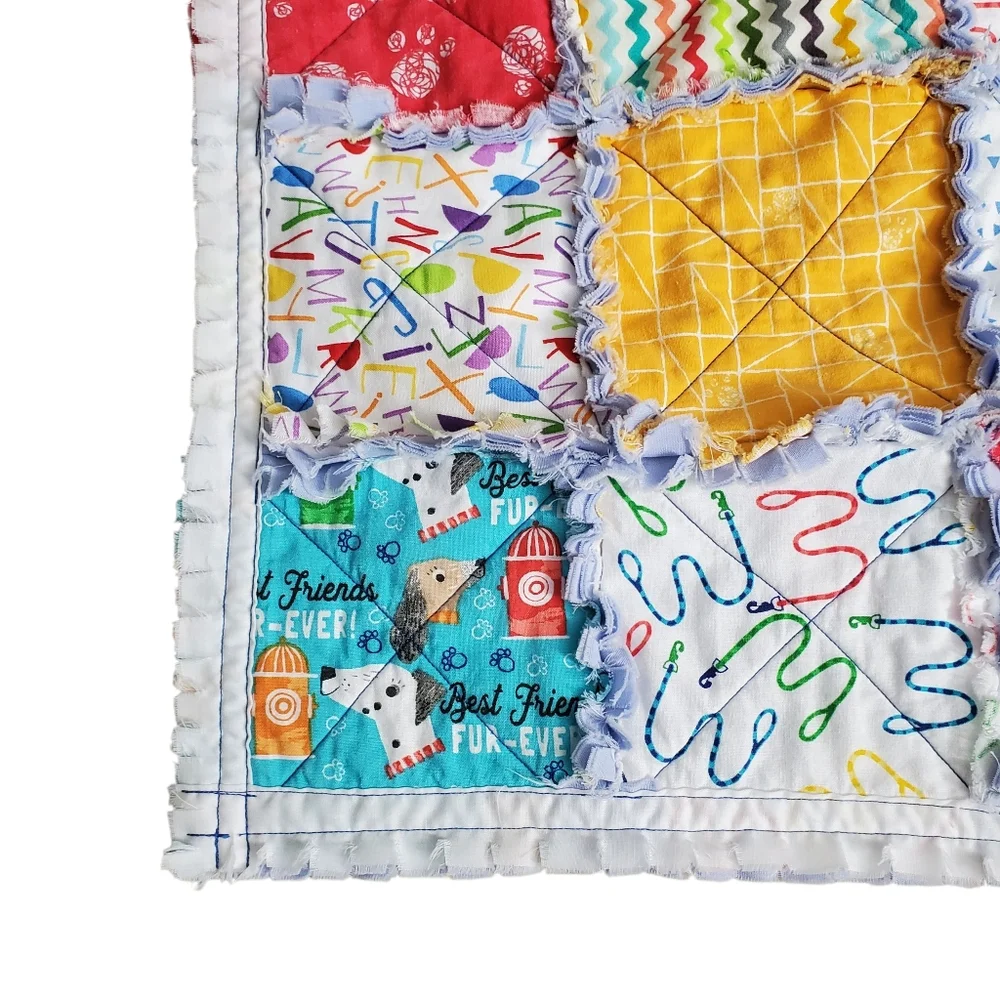 New Homemade Colorful Baby Rag Quilt